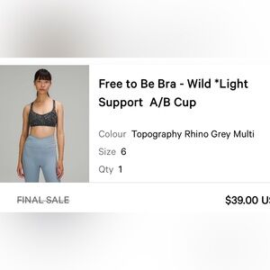 Lululemon free to be wild sports bra